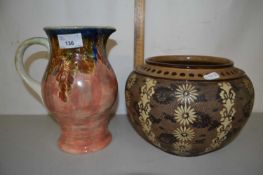 Mixed Lot: Royal Doulton silicon ware jardiniere and a further jug