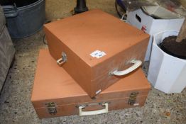 Two vintage picnic cases