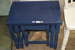 Nest of blue painted tables