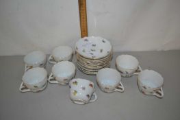 Quantity of Dresden floral decorated tea wares