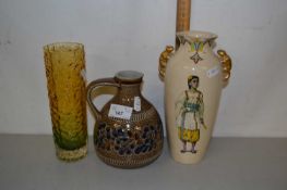 Mixed Lot: German pottery jug and two further vases