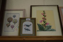 Mixed Lot: Modern cross stitch picture and a floral picture (2)