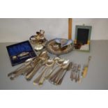 Box of various assorted cutlery and other items