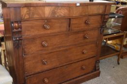Late Victorian mahogany six drawer chest