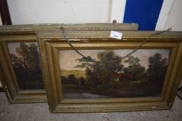 Late 19th Century school pair of oil on board studies of country cottages