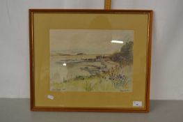 Mary Vernon, estuary scene, watercolour