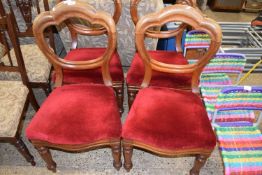 Set of four Victorian balloon back dining chairs