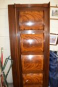 20th Century mahogany four panel headboard