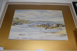 E.E Starmer, study of a coastal scene, watercolour, framed and glazed