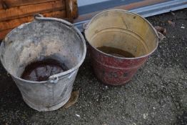 Two galvanised buckets