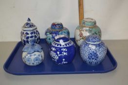 A collection of various Chinese ginger jars and similar items