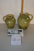 Two Studio Pottery jugs, wireless doorbell kit and a deluxe golf ball monogrammer