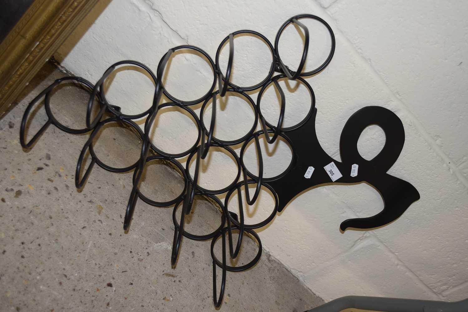 An iron wine rack