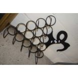 An iron wine rack