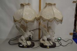 Pair of modern Pegasus type table lamps