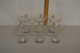 Set of six Babycham glasses
