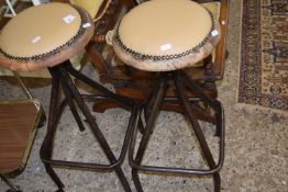Pair of metal framed bar stools