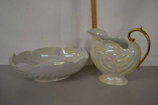 A Shelley lustre finish wash bowl and jug