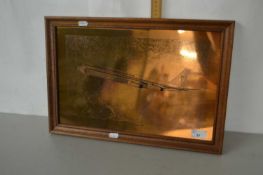 A sheet copper picture of a Boeing 707 aeroplane