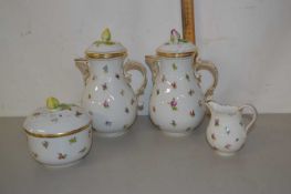 A Dresden floral decorated tea set