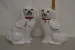 Pair of reproduction Staffordshire type dogs