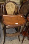 Vintage bentwood and cane child's highchair