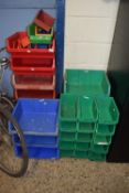 A selection of various plastic workshop tidy boxes