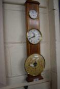 Modern thermometer, barometer and clock combination
