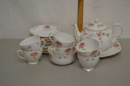 Quantity of Collingwood rose decorated tea wares