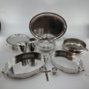 A collection of silver plated and white metal table ware
