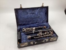 A cased clarinet, as found, see images for detail