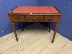 Table with red leather top