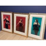 After A. Ibanez Ivanez, Spanish school, Three limited edition colour print, Carmen, No 7/250. signed