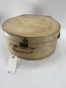 A vintage pig skin hat box 45 x 42 x 20cm