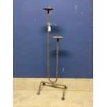 a weathered iron candle stand, as found, 91cmH