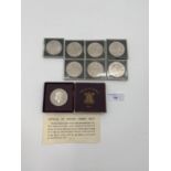 A collection of commemorative coinage to include George IV shilling