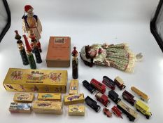 A collection of seven boxed Dinky Toys together with a C20th toys to include Pelham Puppet