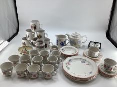 A collection of C20th ceramics to include a six piece teaset and coffee by Churchill