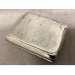 A Sterling silver Hip shaped cigarette case by Sampson Mordeon & Co, London, 1895, 109g