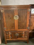 A C20th large Asian hardwood cupboard, 120cmW x 186cmH