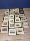 Large quantity of framed and glazed architectural prints, harbour, shipping, factory scenes, many of
