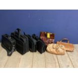 Various laptop bags and leather handbags, all as found, in used condition