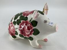 A china Wemyss Pig, 26cmL x 20cmH, needs restoration