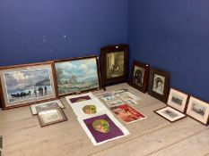 A large collection of framed and loose original artwork and prints, to include John Skelton, Moonlit