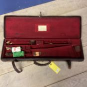 Fitted gun case, with red interior, bears a William Evans label