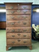 A Georgian mahogany Chest on Chest, 182 x 100cm, Provenance: Highgrove - as per lot 489