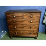 Mahogany chest of 2 short over 3 long drawers, and another small chest, as found