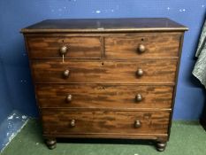 Mahogany chest of 2 short over 3 long drawers, and another small chest, as found