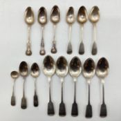 A collection of Sterling silver tea spoons, various date and makers, Scottish Assay marks, 360g