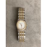 Chopard, an unmarked yellow and white metal ladies Monte Carlo watch, diamond set oval bezel with
